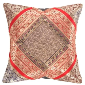 Vintage Sari Seide Quadrat Kissenbezug 16" - Bild 1 von 2