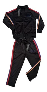 YOUTH TRACK SUIT CASSANOVA COLLECTION SIZE 10 UNISEX BLACK/MULTI - Picture 1 of 2