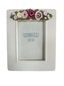 Floral Flowers Photo Frame 3”x5” Resin Painted 16.8 cm Grandma Grandmother Gift - Picture 1 of 3