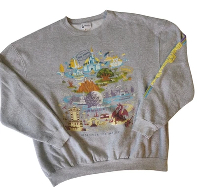 Sudadera Parques Disney Epcot Magic Animal Kingdom Hollywood Studios Gris XL Foto 1 de 4