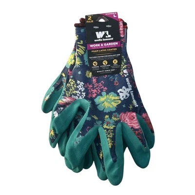Wells Lamont Women's Work/Garden Latex Floral Work Gloves 2-pk NEW - Image 1 of 3