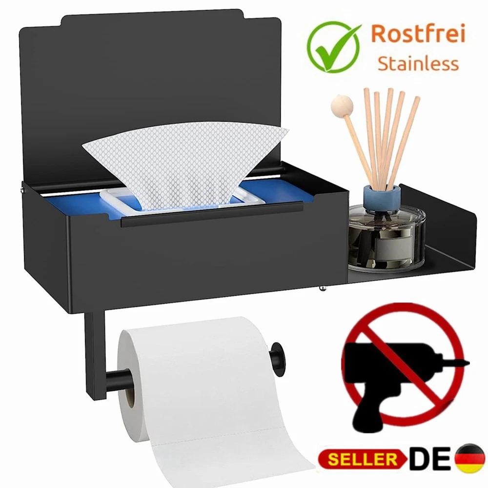 Toilettenpapierhalter Selbstklebend – Edelstahl 304, Ohne Bohren, Hält Bis 7,3 Kg, Für Bad & Küche