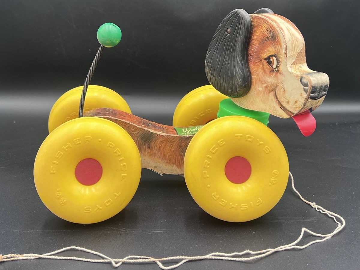 Fisher Price Pull Along Dog 木製おもちゃ Fisher Price Pull Along Dog 木製おもちゃ Vintage Fisher-Price Pull
