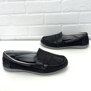 CROCS Comfort Women's 202489 Gray / Black Walu Canvas Loafers Slip On Size 10 - Picture 1 of 14