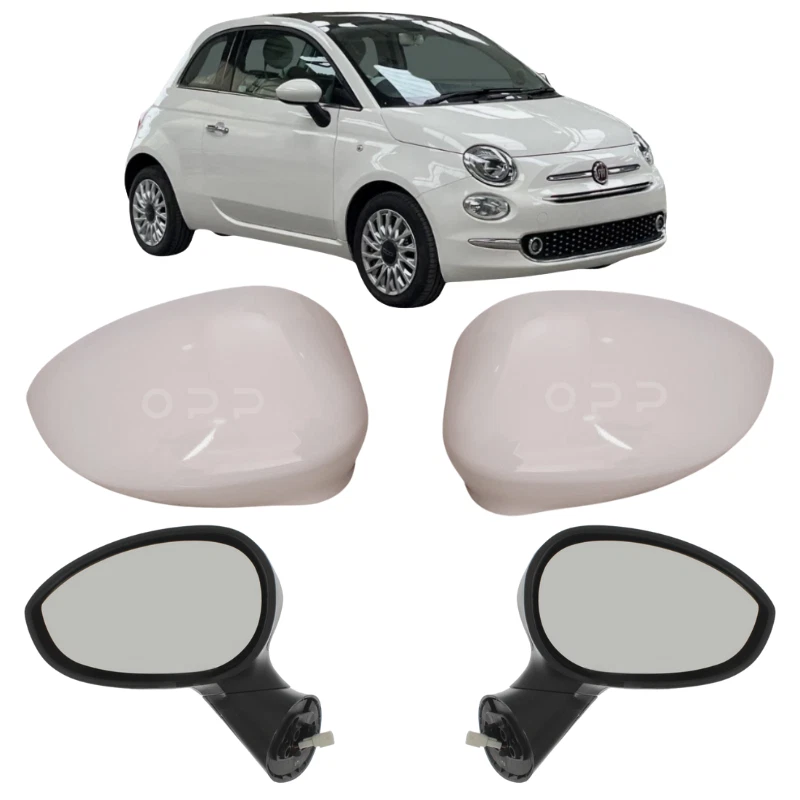 Espejo retrovisor de puerta eléctrico pintado blanco blanco 268/A para Fiat 500 2008-2017 Foto 1 de 4