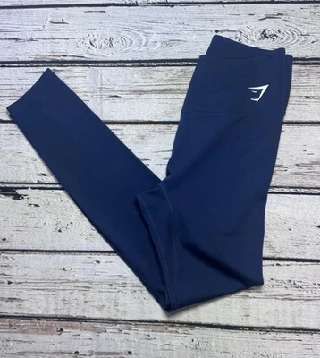 Gymshark 软力紧身裤海军蓝紧身高腰女式 L 码 — 第 1/4 张图片