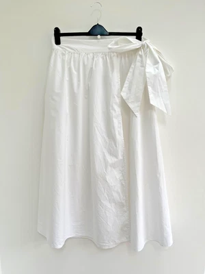 John Lewis Skirt Maxi White Wrap Wrapover Cotton Poplin UK 14 - Image 1 of 4