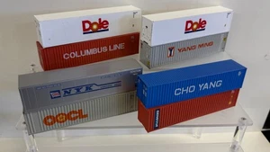 HO 1:87 40ft Intermodal Shipping Container x8 Dole Columbus NYK Yang Ming etc. - Bild 1 von 5