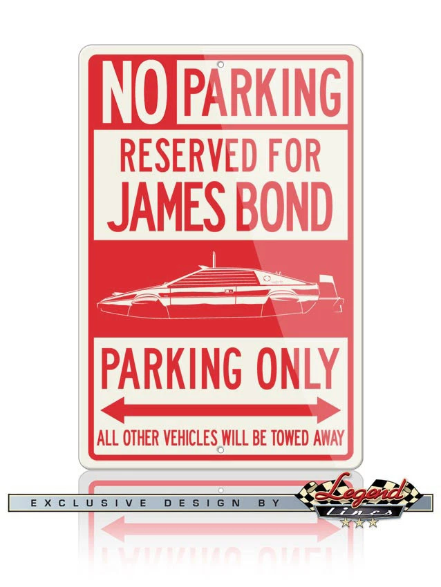 Placa de alumínio Lotus Esprit James Bond 007 submarino reservado apenas estacionamento 8x12 - Imagem 1 de 1