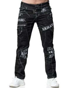 KOSMO LUPO Herren Jeans Hose Black Denim Stretch Japan Style KM051-1 - Bild 1 von 5