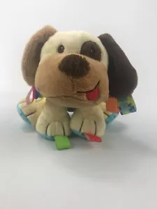 Taggies Yellow Puppy Dog Plush w/ Rattle Baby Security Toy Brown Spots 9" - Picture 1 of 5