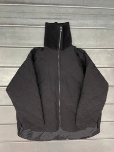 Banana Republic Oversized Nylon Quilted Jacket Womens M Black Ribbed Collar NWT - Picture 1 of 8