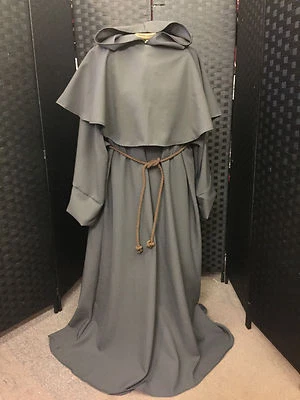 MONK ROBE and cloak IN COTTON DRILL CHOICE OF COLOURS FANCY DRESS HALLOWEEN - Image 1 of 4