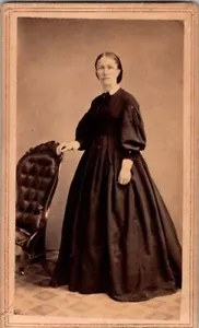 Lovely Lady, Simple Long Dress, Palmyra, NY, c1860s, CDV Photo, #3722 - Picture 1 of 2