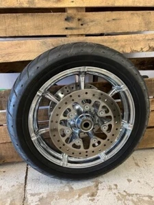 Take-off Harley Davidson Slicer Chrome Wheel, Tire & Rotors Bagger CVO-S-553-171 - Picture 1 of 2