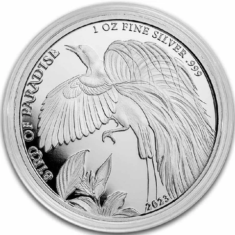 BIRD OF PARADISE 2023 1 oz 1 Kina BU Silver Coin Papua New Guinea Cover