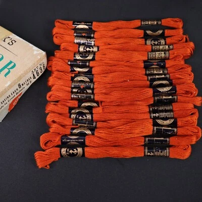Clark's Anchor Stranded Cotton Fast Colour Orange 18 Skeins VTG 0326 OPEN BOX - Image 1 of 4
