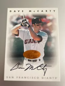 Tarjeta de béisbol autografiada por Dave McCarty de bronce automático Leaf Signature Series 1996 - Imagen 1 de 2