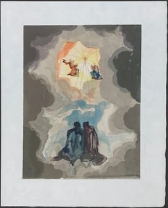 Salvador Dali "Cacciaguida’s History Lesson" Original Divine on Japon nacré - Picture 1 of 7