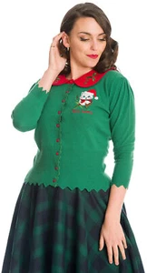 Banned »MERRY CATMUS« Bubikragen CHRISTMAS Katze CARDIGAN Strickjacke Rockabilly - Bild 1 von 4