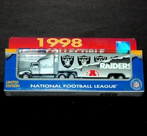 Oakland Raider 1998 Limited Edition NFL Team Hauler Toy Truck & Trailer NIB 1:64 - Picture 1 of 5