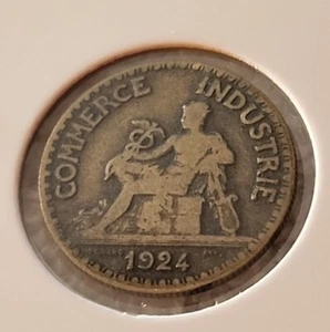 1924 FRANCE 50 Centimes Cents Antique French Foreign Coin - Picture 1 of 4