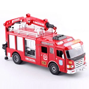 1:50 Fire Engine Toy Model Car Fire Truck Metal Diecast Toy Cars 4 Doors Open - Picture 1 of 7