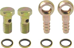 2 Sets M12 Banjo Hose Barb Bolt Fittings Banjo Bolt Screw Crush Washer Kit  - Picture 1 of 2