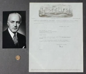 1960 Chicago Illinois Abraham Lincoln Scholar Paul Angle signed history letter - - Picture 1 of 1