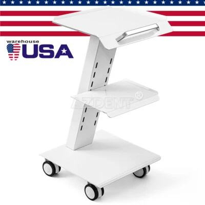 Hospital Stainless Steel Three Layers Serving Medical Cart Dental Lab Trolley GT