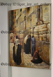 Western Wall Israel Jewish Jerusalem Jewism Judas Wailing Wall Pray Oil PAINTING - Bild 1 von 3