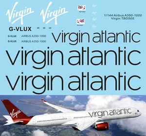 1/144 Decals per Airbus A350 1000 Virgin Airlines TBD505 - Picture 1 of 1