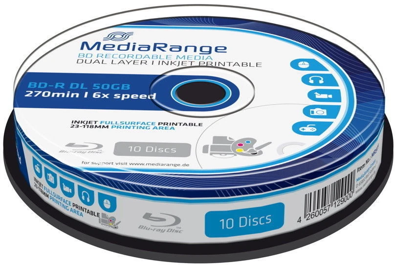 MediaRange MR509 50GB 6x BD-R - 10 Stück