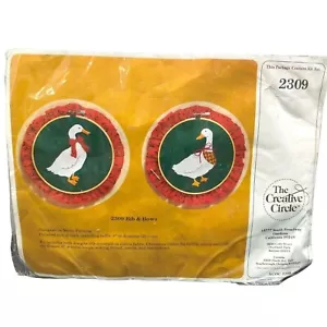 Creative Circle Bib & Bows Duck Geese Vtg 80s Embroidery Kit Christmas New 2309 - Picture 1 of 7