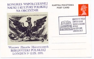 Great Britain 1970 Event Card Cover Polish Library Exhibition London - Picture 1 of 1