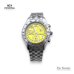 Festina Herrenuhr Chronograph Edelstahl 40 gelbes Zifferblatt Sport Bike - Bild 1 von 4