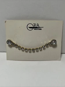 Vintage Rhinestone Cardigan Sweater Pin Brooch Clasp ORA Creations New Fastener - Picture 1 of 10