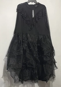 Torrid Black Tiered Mock Neck Midi Dress Size 5x - Picture 1 of 9