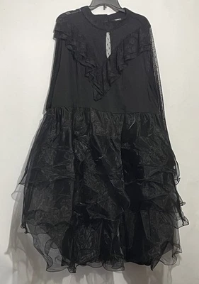 Torrid Black Tiered Mock Neck Midi Dress Size 5x - Image 1 of 4