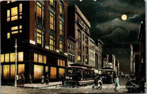 Postkarte Rekonstruiert Baltimore Street nach dem Großen Brand von 1904 Mondschein Mond - Bild 1 von 3