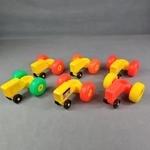 Vintage Fisher Price Little People Toy Vehicles Lot of 6 Tractors Farm Set - Picture 1 of 11