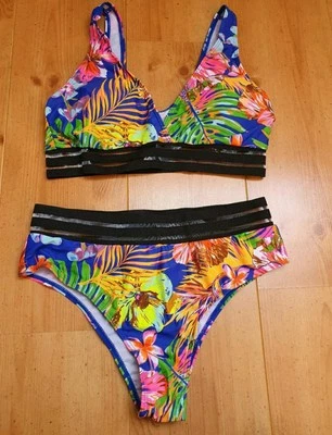 Shein Bikini Neu Gr.XL Sportlich Bunt Mesh - Bild 1 von 3