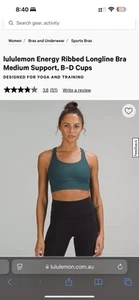 Lululemon Energy Ribbed Longline Bra Medium Support, B–D Cups - Picture 1 of 5