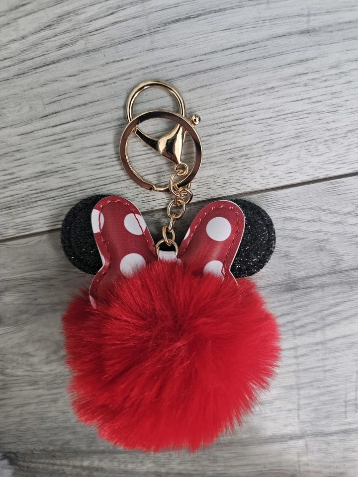 Disney Schlüsselanhänger Pom Pom Minnie Mouse Tasche Rucksack Rot - Bild 1 von 1
