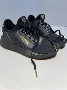 Adidas Sneakers women’s size 4.5 Boost Black Gold Shoes activewear casual - Picture 1 of 13