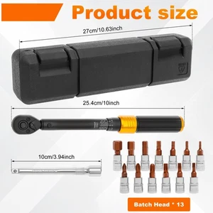5 to 25Nm Bike Maintenance Torque Wrench 1/4 Inch Torque Wrench Set for swTWN - Picture 1 of 11