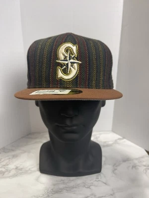 NWT Seattle Mariners Vintage Herringbone New Era 7 1/2  59Fifty On Field USA - Image 1 of 4
