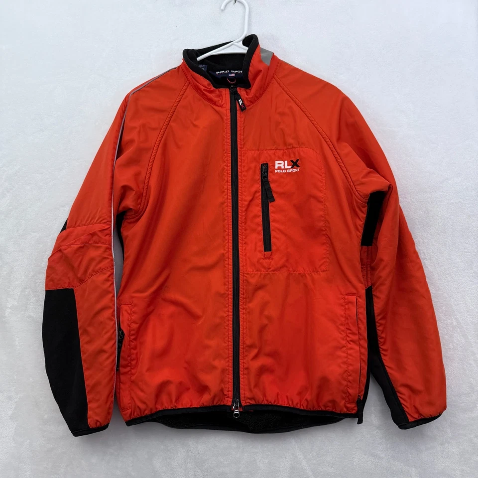 Chaqueta de ciclismo RLX Polo Sport Ralph Lauren para mujer L naranja cremallera completa línea polar Foto 1 de 4
