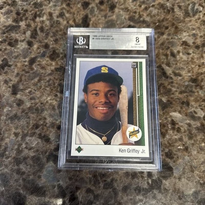 1989 Upper Deck - Ken Griffey Jr #1 (RC) Beckett 8  - Image 1 of 3