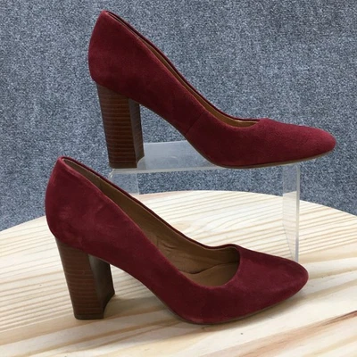 Salto Franco Sarto Feminino 6,5 M Bomba Veludo Borgonha Salto Grosso - Imagem 1 de 4